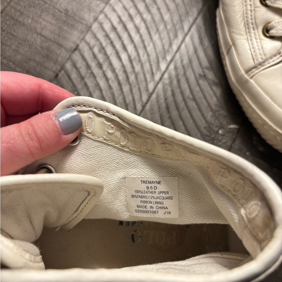 Polo Ralph Lauren Cream High-Top Sneakers - Picture 4 of 8